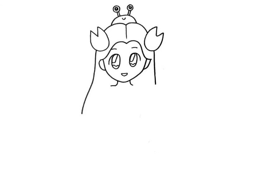 十二星座漫画人物-巨蟹座简笔画