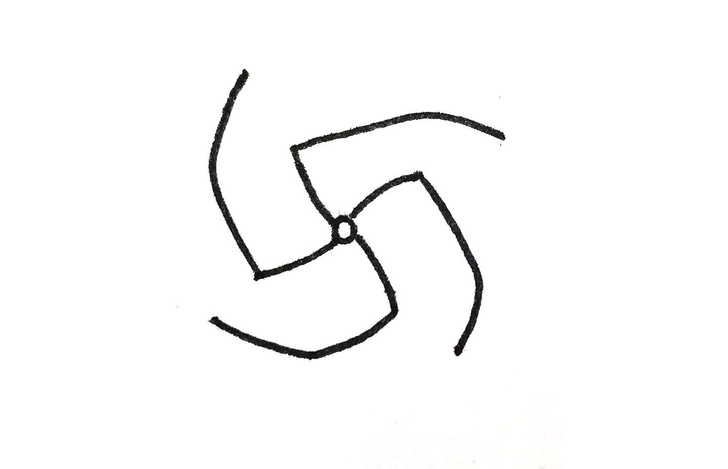 画风车简笔画的步骤