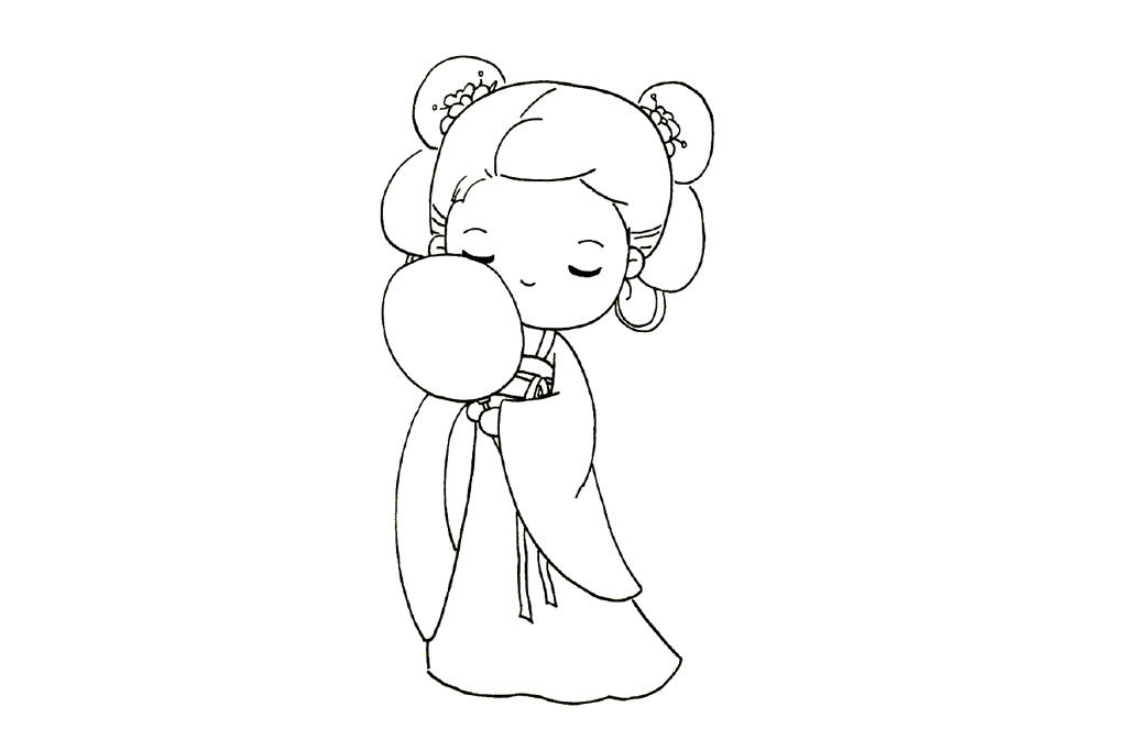 汉服小女孩简笔画画法步骤