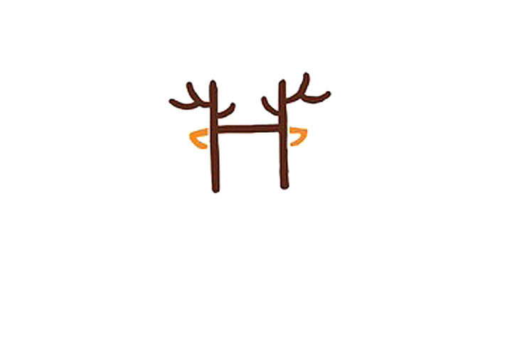 字母简笔画H梅花鹿简笔画教程
