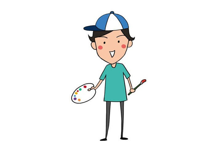 暑假计划卡通人物插画