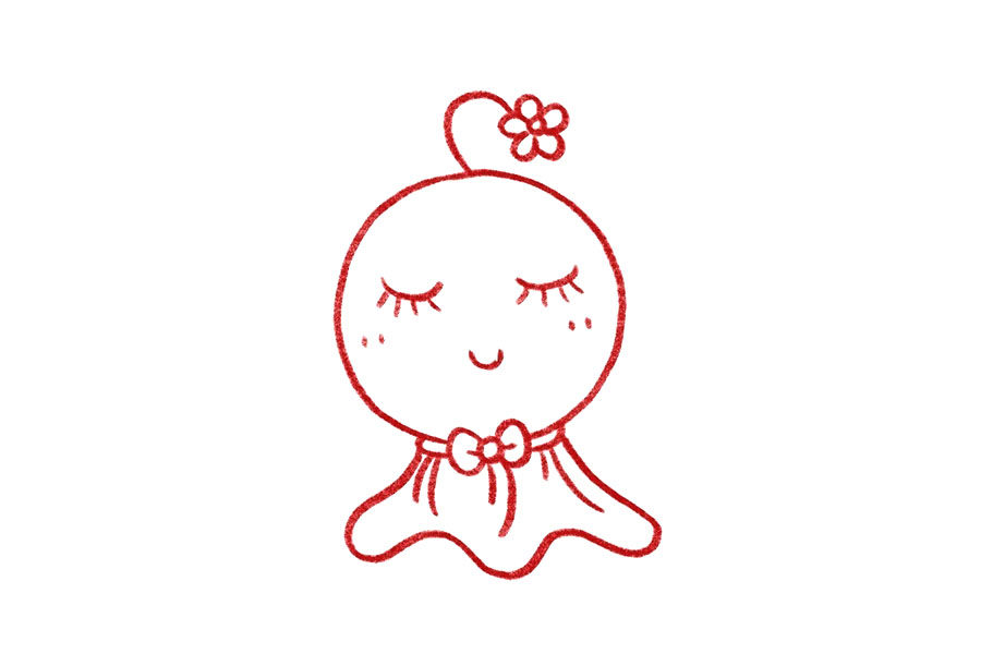 晴天娃娃怎么画