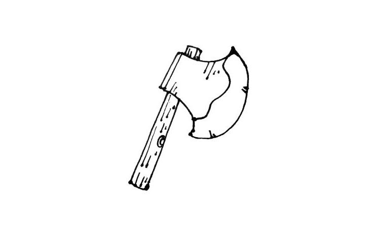 斧子简笔画画法步骤