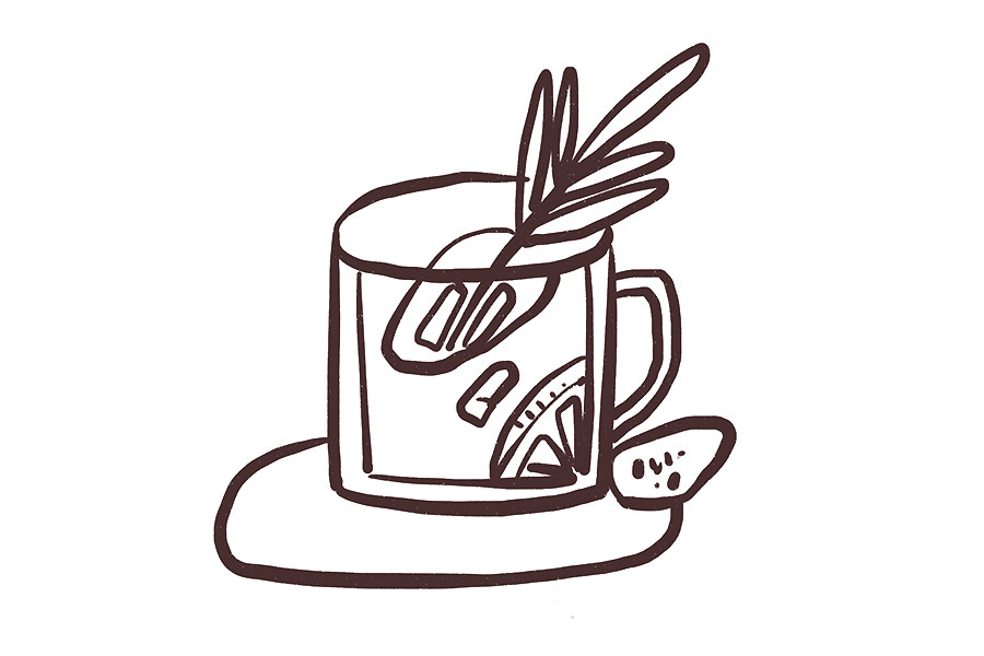 咖啡配小食手账简笔画