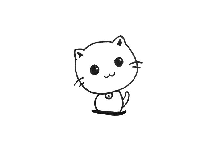 简单可爱的小猫咪简笔画画法