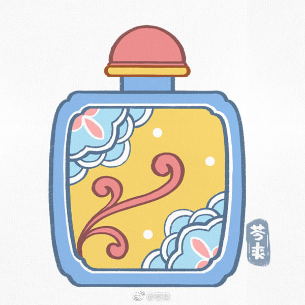 一组漂亮的鼻烟壶简笔画图片