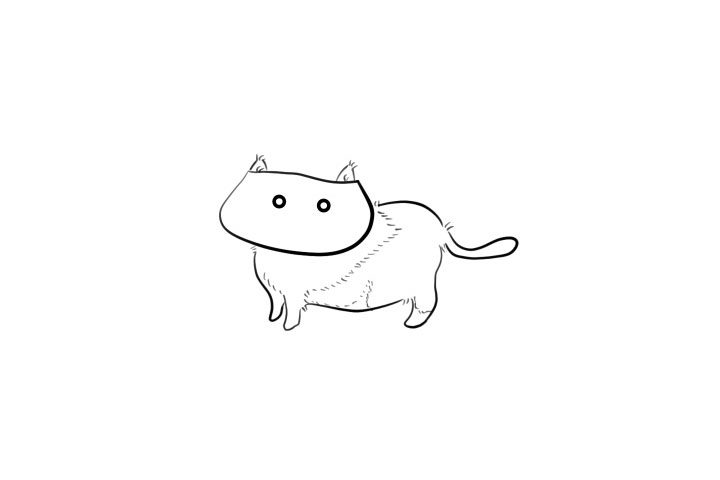 口罩猫简笔画画法步骤