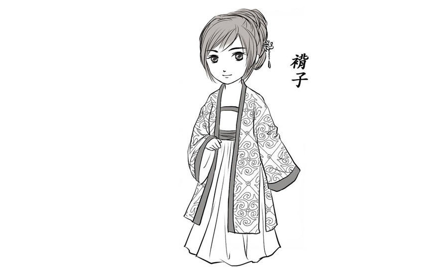 各种古代女士汉服的画法