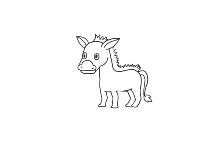 简单七步画可爱的小斑马