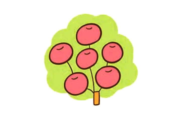 简单可爱的果树简笔画图片