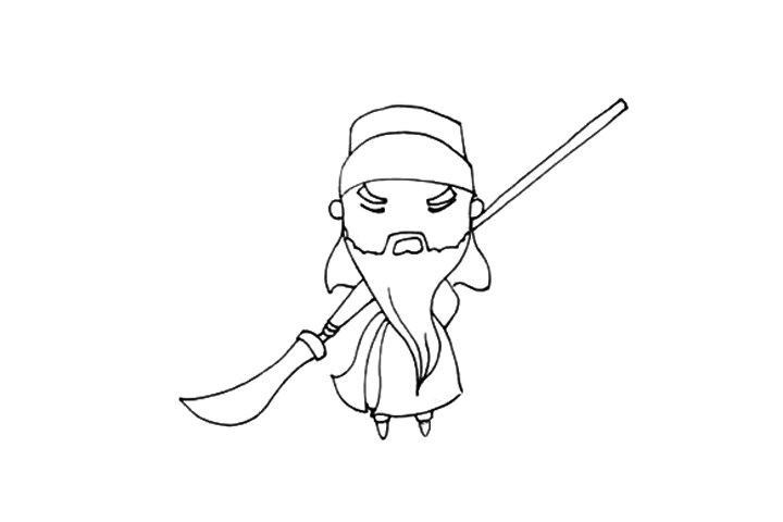 q版三国人物 关羽简笔画