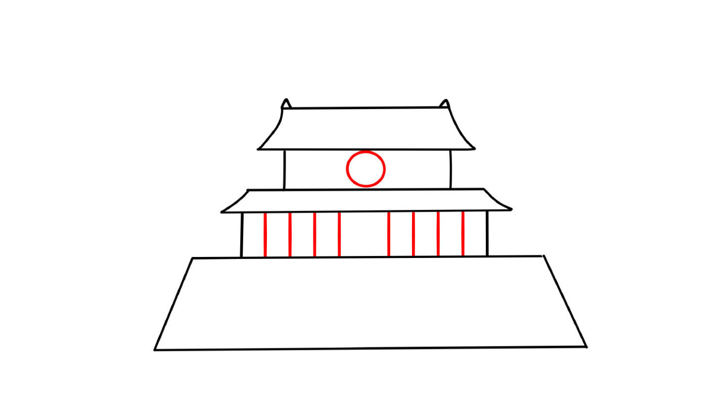 超简单的天安门简笔画教程