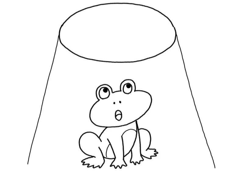 成语故事简笔画 坐井观天