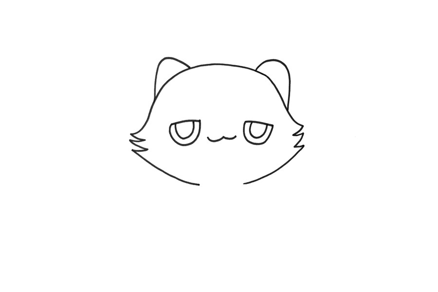 可爱的小猫简笔画画法