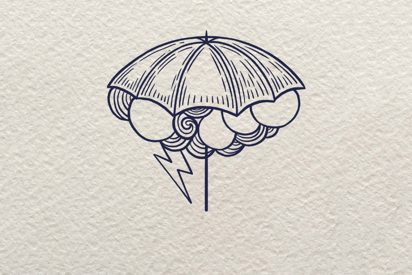 创意简笔画暴雨画法步骤