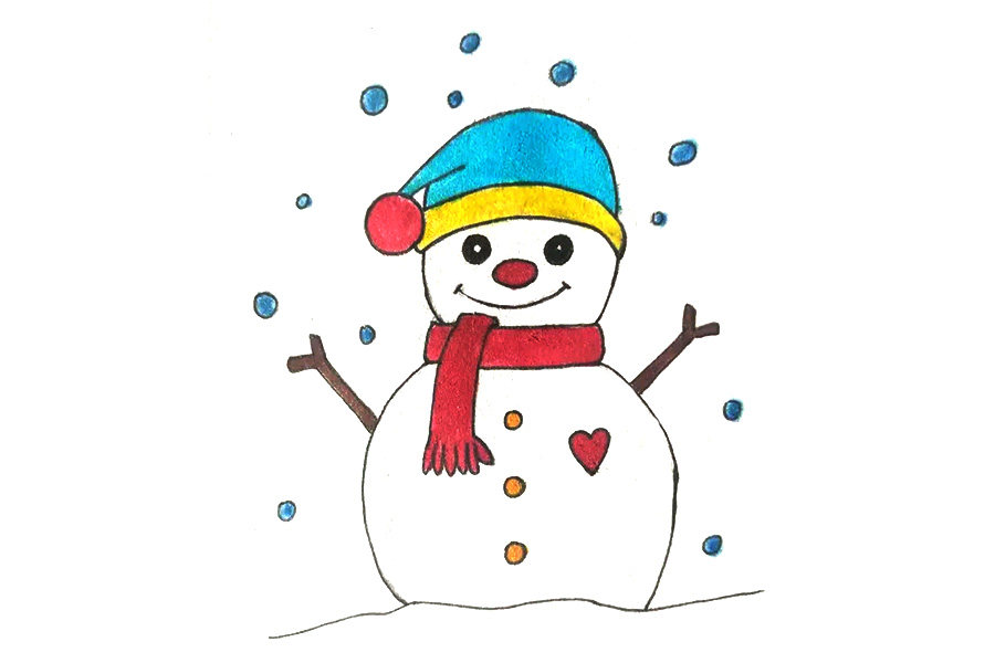 如何画雪人