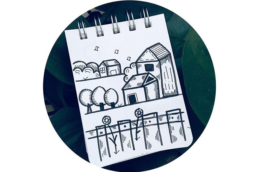 春天风景简笔画图片