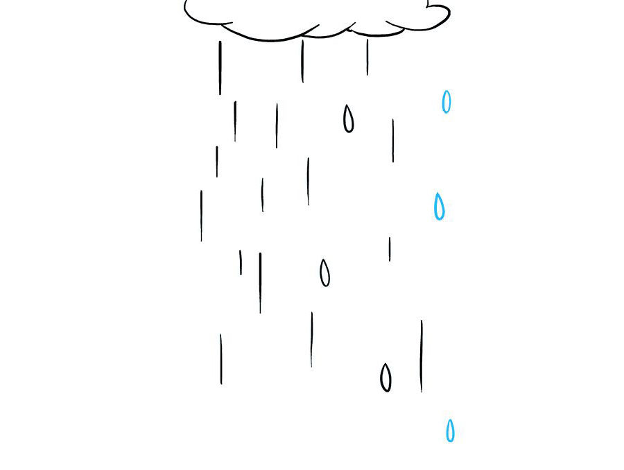 怎么画下雨天