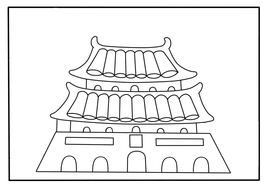 简单漂亮的国庆节天安门简笔画步骤