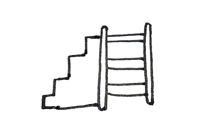 滑滑梯简笔画画法详解