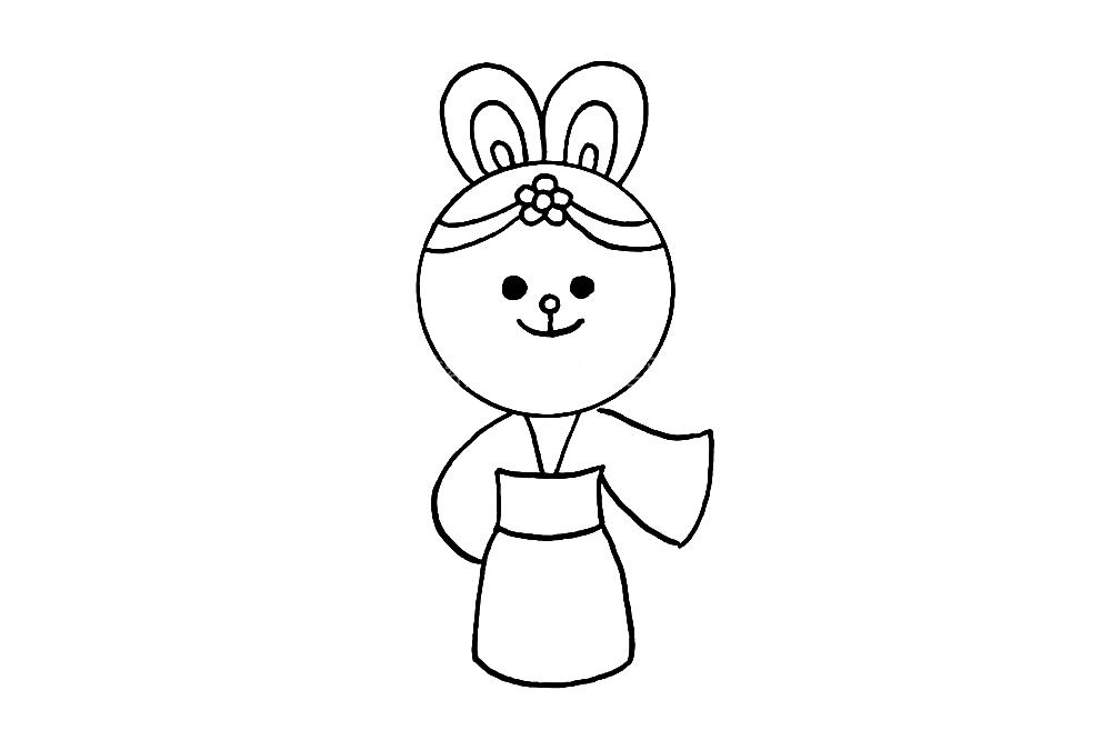 嫦娥版玉兔简笔画画法教程
