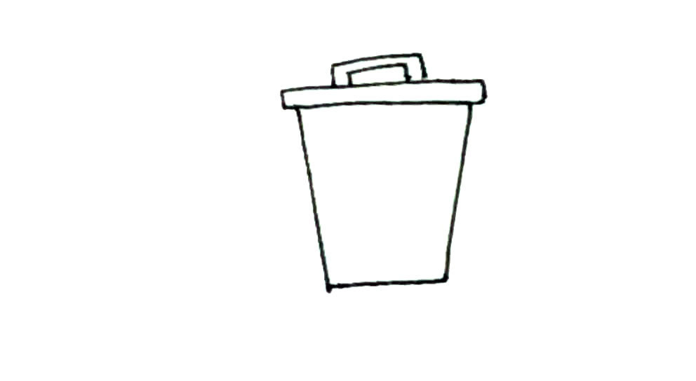 垃圾桶简笔画画法步骤
