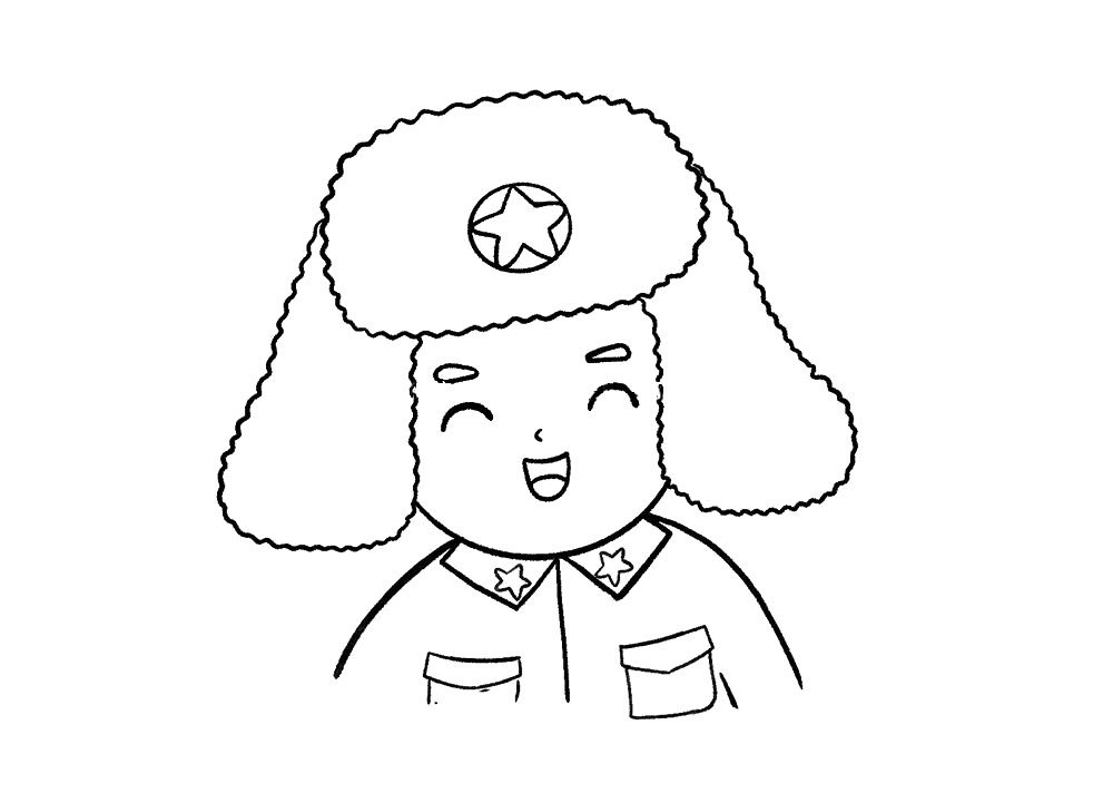雷锋的简笔画画法步骤