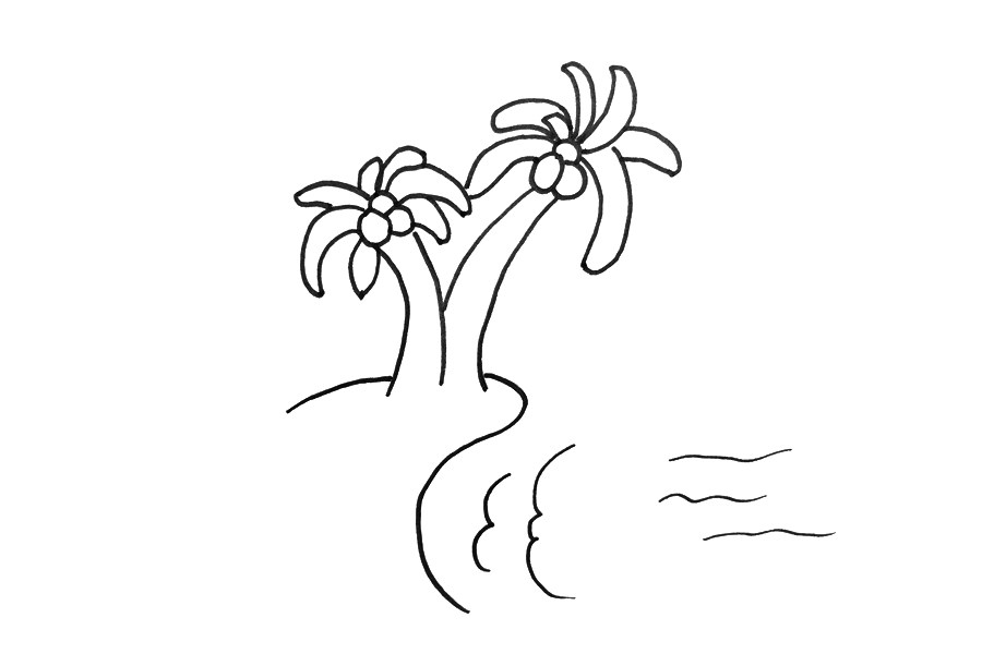 海边椰树风景怎么画