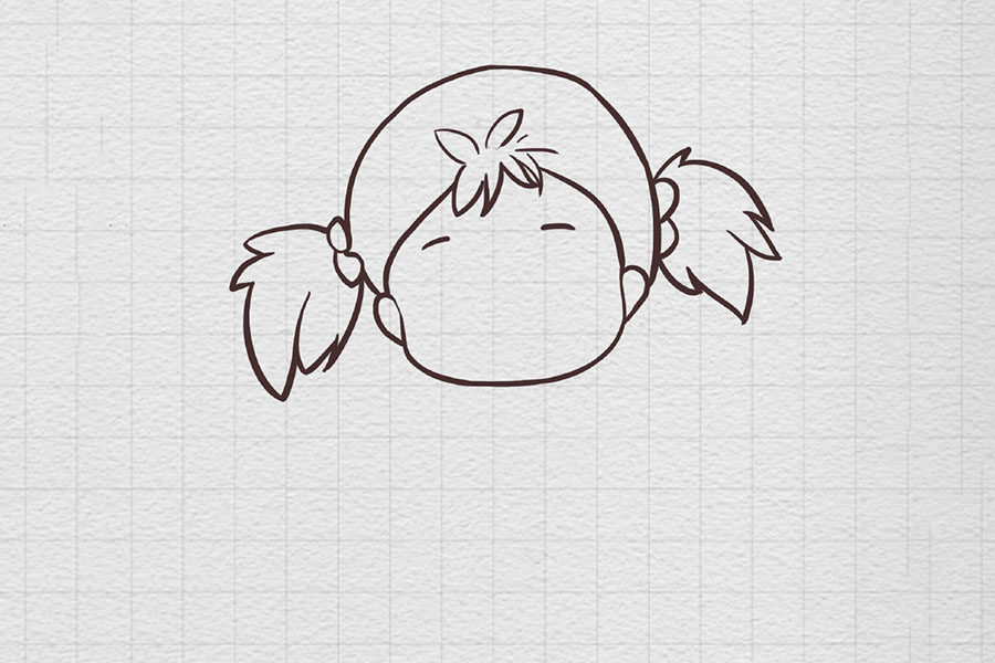 可爱小女孩简笔画画法步骤