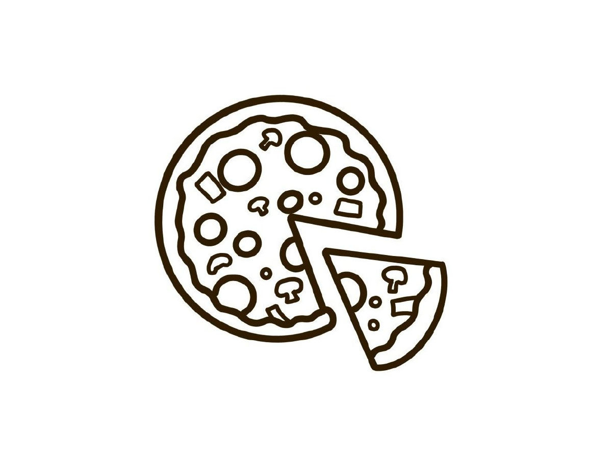 一整块披萨简笔画画法步骤