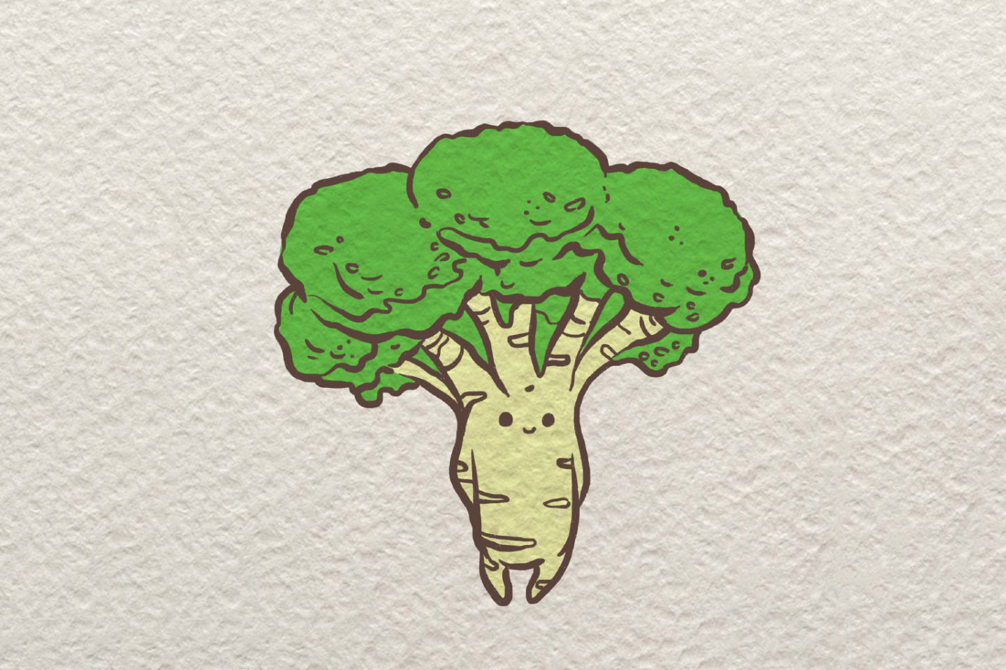 卡通西兰花简笔画画法步骤
