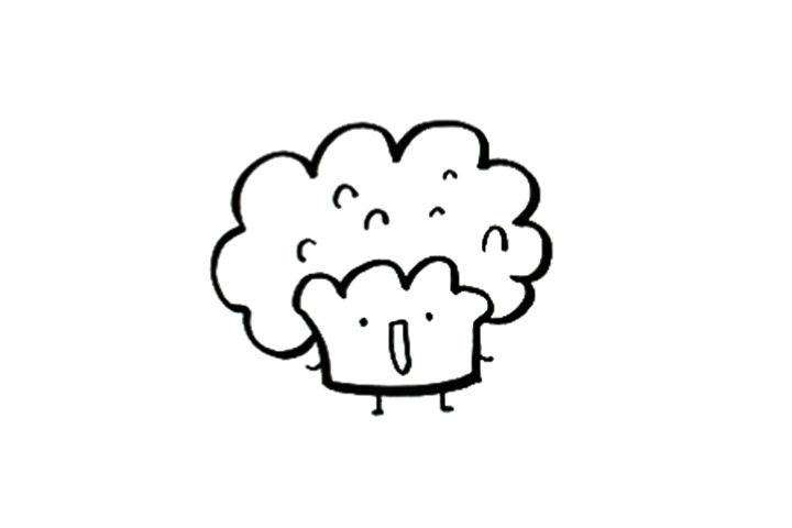 卡通西蓝花的画法简单可爱