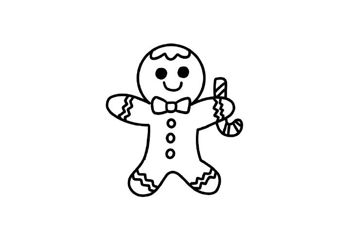 如何画可爱姜饼人简笔画