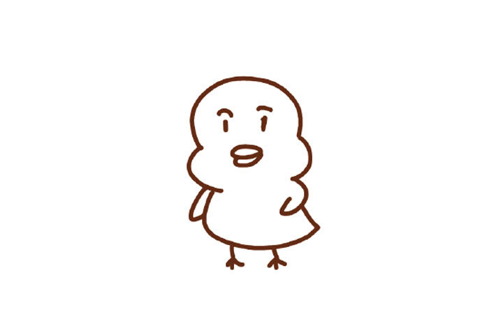 可爱的小黑鸭简笔画步骤