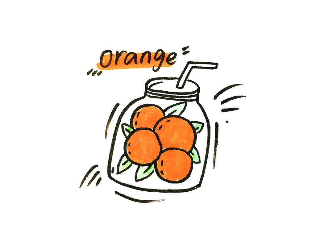 可可爱爱的果汁简笔画