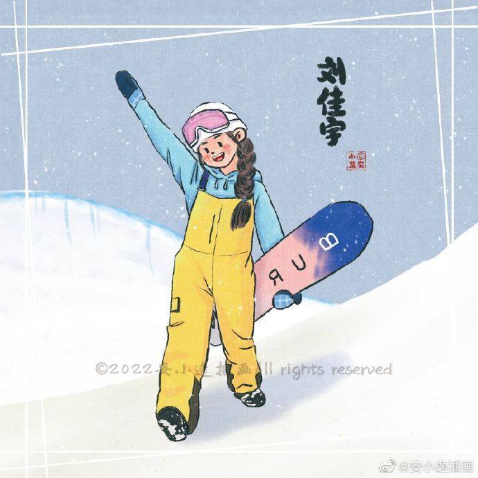 中国队滑雪项目简笔画图片合辑