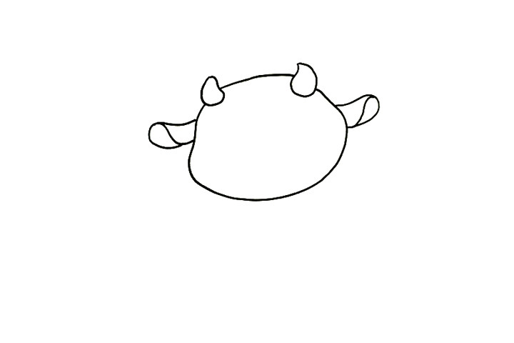 简单可爱小牛简笔画