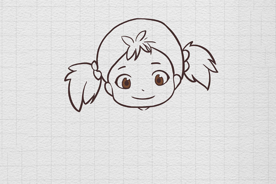 可爱小女孩简笔画画法步骤