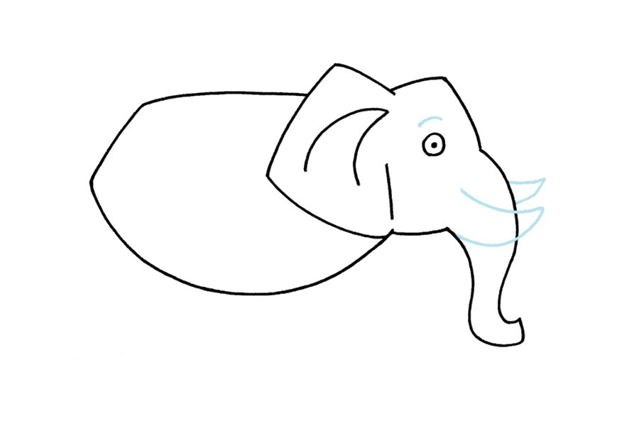 大象的简笔画步骤