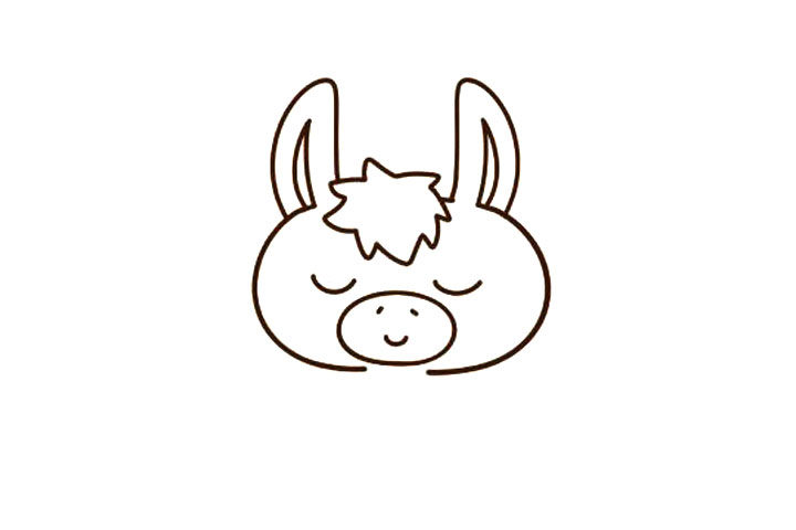 四步画出可爱小毛驴