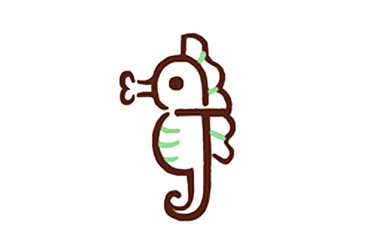 字母简笔画J小海马简笔画教程