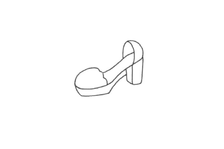 方跟凉鞋简笔画画法