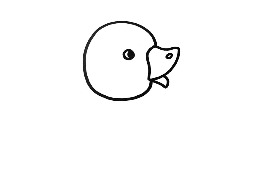 简单可爱的小黄鸭子简笔画步骤