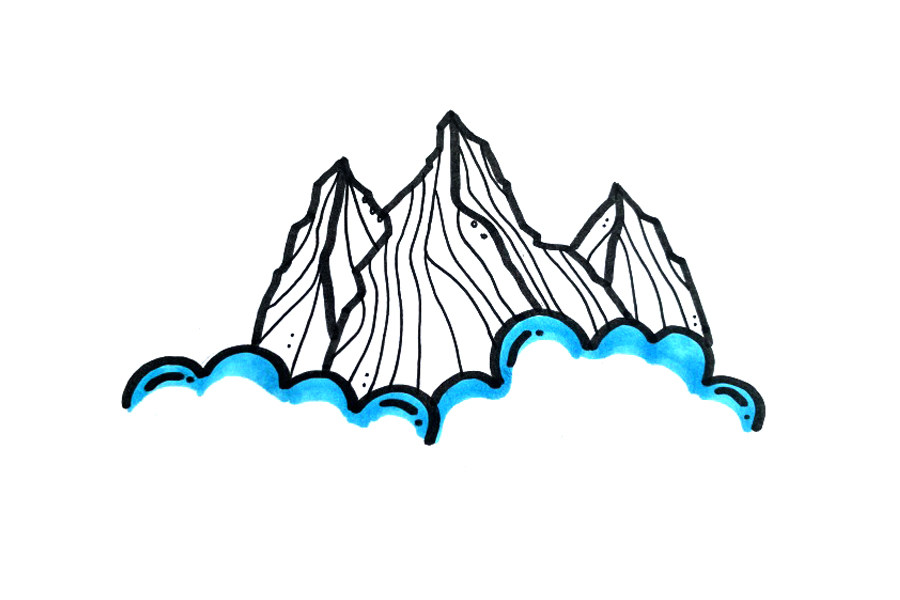 漂亮的大山风景怎么画
