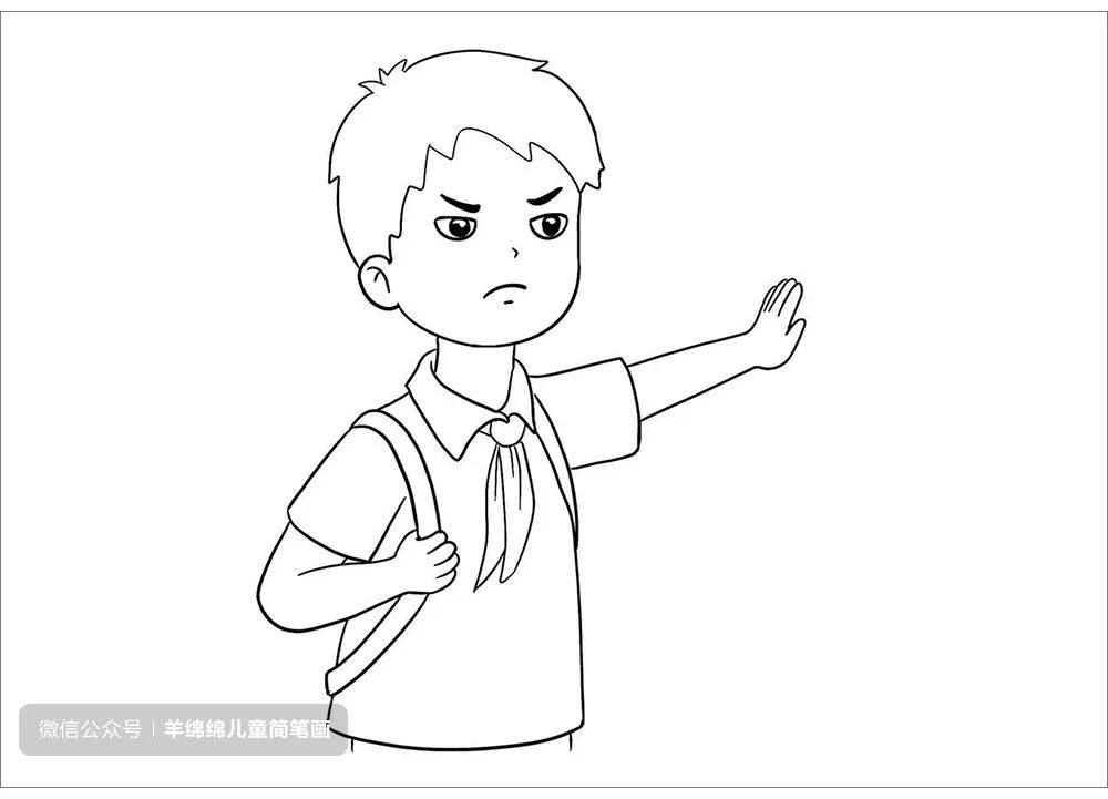 拒绝毒品，禁毒主题儿童简笔画画法步骤