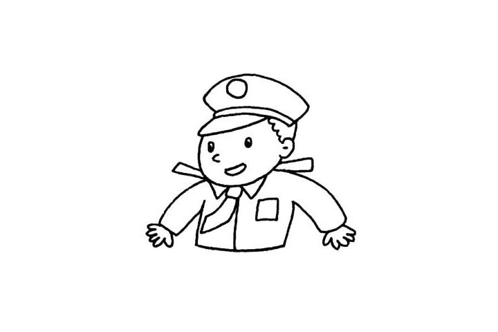 警察叔叔简笔画画法步骤
