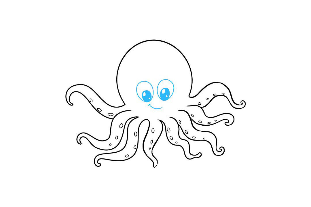 如何画可爱的章鱼简笔画