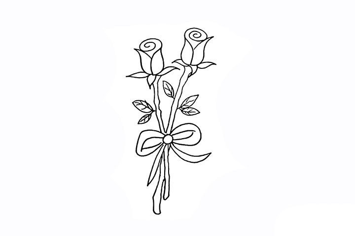 玫瑰花简笔画画法详解