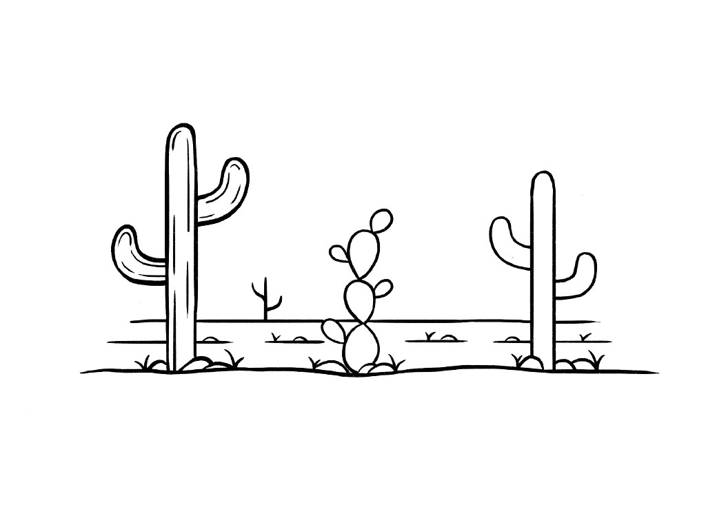 沙漠风景简笔画