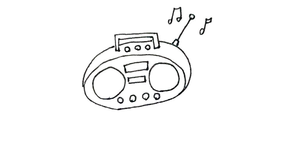 收音机简笔画画法步骤